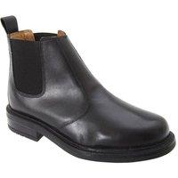 Roamers Men's Leather Quarter Lining Gusset Chelsea Boots in Black | Size: 10