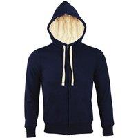 SOL'S Men's Sherpa Zip-Up Hooded Sweatshirt Hoodie in Navy | Size: XS