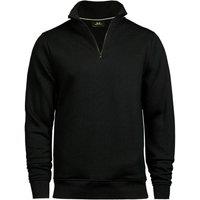 TEE JAYS Men's Half Zip Sweatshirt in Black | Size: XL