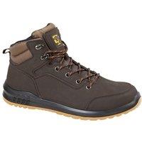 Grafters Men's Action Nubuck Safety Ankle Boots in Brown | Size: 6.5