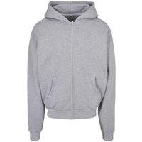 Build Your Brand Men's Ultra Heavyweight Full Zip Hoodie in Grey | Size: 2XL