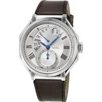Marchese Stainless Steel, Silver Dial Watch, Genuine Italian Brown Leather Watch