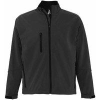 SOL'S Men's Relax Soft Shell Jacket (Breathable, Windproof & Water Resistant) in Charcoal | Size: Medium