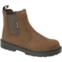 Grafters Men's Brown Waxy Leather Safety Dealer Boots | Size: 12