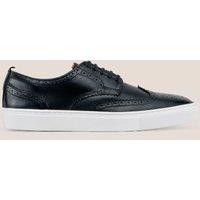 Oswin Hyde Men's Stan Leather Brogue Smart Casual Sneakers in Black | Size: 9