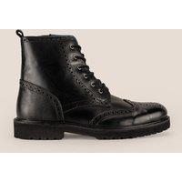 Oswin Hyde Men's Graham Leather Lace-up Brogue Boots in Black | Size: 11
