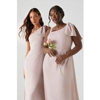 Plus Size Bow One Shoulder Bridesmaid Maxi Dress