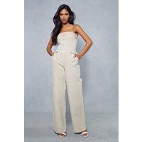 Utility Detail Bandeau Wide Leg Jumpsuit