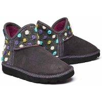 Moshulu Women's 'Fireside 2' Spotty Bootie Slippers in Charcoal | Size: 7