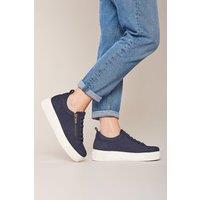 Moshulu Women's 'Dawlish' Flatform Zip Trainers in Indigo | Size: 5
