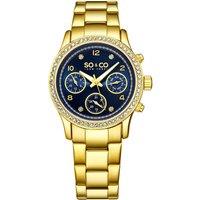 Madison 5567 Chrono 38mm Stone Studded Watch with Luminous Hands and Crystal Markers