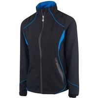 Island Green Women's Stretch Waterproof Golf Jacket in Black | Size: 14