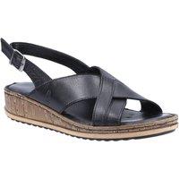 Hush Puppies Women's 'Elena' Leather Sandals in Black | Size: 6