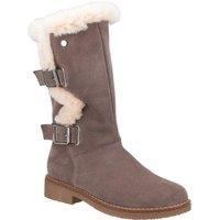 Hush Puppies Women's 'Megan' Suede Leather Mid Boots in Grey | Size: 3