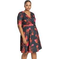 Curve Floral Print Wrap Dress