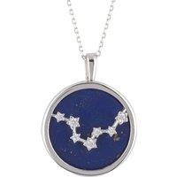 Latelita Women's Zodiac Lapis Lazuli Gemstone Star Constellation Pendant Necklace Silver Pisces in Blue