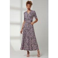 Jolie Moi Women's Jersey Wrap Front Maxi Dress in Pink | Size: 8