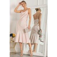 Alaysha Cowl Neck Satin Dress