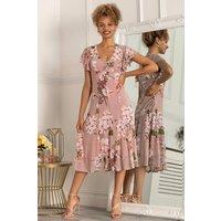 Jolie Moi Women's Essie Fit & Flare Mesh Dress in Pink | Size: 8