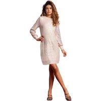 Roman Women's Sequin Embellished Tunic Dress in Cream | Size: 8