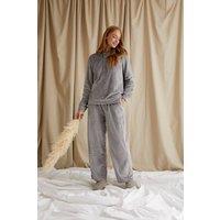 Pretty You London Women's Cosy Chevron Lounge Suit in Mid Grey | Size: 8-10