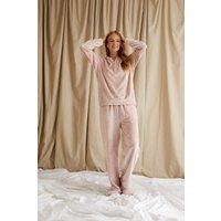 Pretty You London Women's Cosy Chevron Lounge Suit in Rose | Size: 10-12
