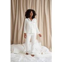 Pretty You London Women's Luxury Suite Waffle Pyjama Set in White | Size: 18-20