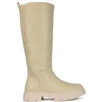 XY London Women's 'Lainey' Mid Calf High Biker Boots in Nude | Size: 4