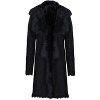 Infinity Leather Women's Toscana Sheepskin Suede Trench Coat-Tbilisi in Black | Size: 12