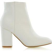XY London Women's 'Peaches' High Block Heel Ankle Boots in White | Size: 8