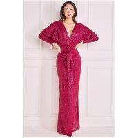 Plunge V-Neck Sequin Maxi