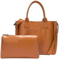 Claudia Canova Women's Amilia Xl Single Pocket Tote Grab Bag in Tan