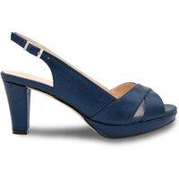 Paradox London Women's Faux Leather 'Luisa' Sling Back Platform Sandal in Navy | Size: 8