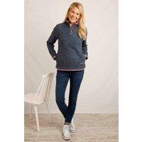 Weird Fish Women's Beye 1/4 Zip Grid Fleece in Navy | Size: 8