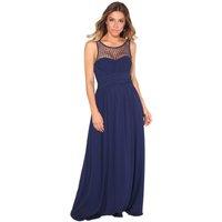KRISP Women's Gem & Mesh Front Chiffon Maxi Dress in Navy | Size: 14