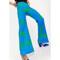 Marble Print Suit Trouser In Red And Pink
