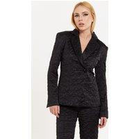 House of Holland Women's Heart Quilted Blazer in Black | Size: 14