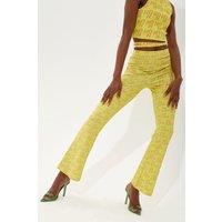 Printed Jersey Trousers In Yellow