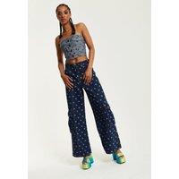 Star Print Cargo Jeans