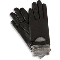 Barneys Originals Women's Gift Boxed Knitted Cuff Leather Gloves in Black | Size: Medium/Large