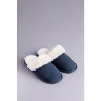 Lakeland Leather Women's Sheepskin Slider Slippers in Navy | Size: 5