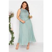 Yours Women's Chiffon Maxi Dress in Pale Blue | Size: 16