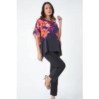 Floral Print Chiffon Overlay Jumpsuit