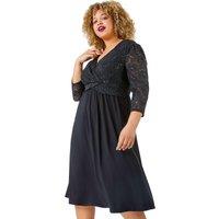 Curve Sequin Lace Wrap Dress
