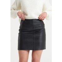 Barneys Originals Women's Real Leather Mini Skirt in Black | Size: 16