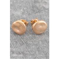 Otis Jaxon London Women's Round Sterling Silver Stud Earrings in Rose Gold