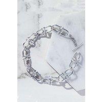 Otis Jaxon London Women's Equine Charm Monogrammed Chunky Sterling Silver Bracelet | Size: Medium