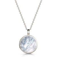 LOVELOX Lockets Women's Mother of Pearl Modern Round Locket in Silver