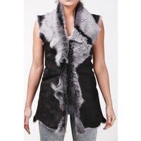 Infinity Leather Women's Toscana Sheepskin Long Gilet-Sorocaba in True Black | Size: 14