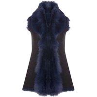 Infinity Leather Women's Toscana Sheepskin Long Gilet-Sorocaba in Navy | Size: 18